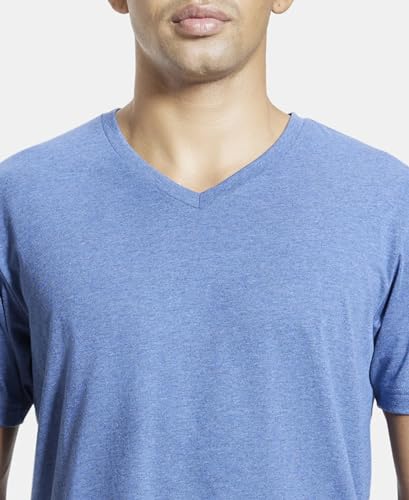 Image of Jockey 2726 Men's Super Combed Cotton Rich Solid V Neck Half Sleeve T-Shirt