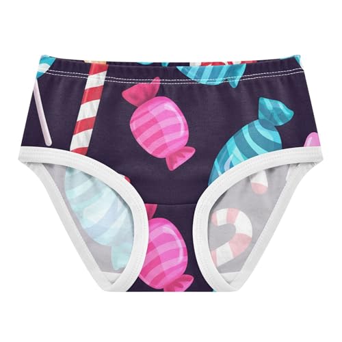 Toddler Underwear Floral 2t Cotton Cute Panties Girl Flower Briefs Kids Undies Colorful Candies Black