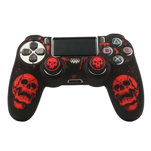 Image of RALAN Skull HeadDesign Controller Skin Cover with 2 Thumb Grips Compatible with PS4 /Playstation 4 Slim /Pro Controller