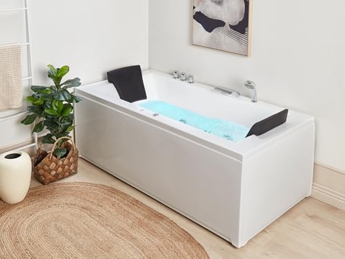 Luxus Whirlwanne Badewanne Spa weiß rechts Doppelwanne mit Massage LED Varadero