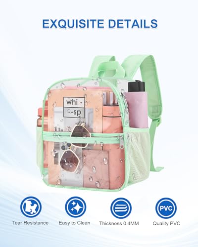 Image of Clear Backpack for Stadium Events, 12x12x6 Small Clear Plastic bag with Reinforced Straps for Game Security Festival Concert