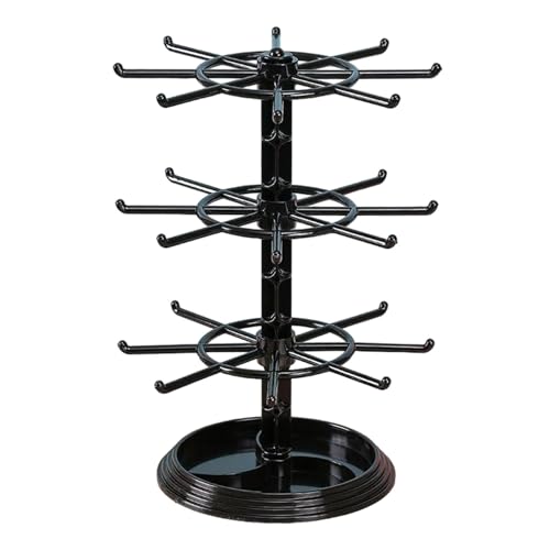 Mimoqk Soporte giratorio para joyas, elegante soporte para collares, organizador versátil para colgar joyas, soporte giratorio para joyas, solución de almacenamiento eficiente para aretes, anillos