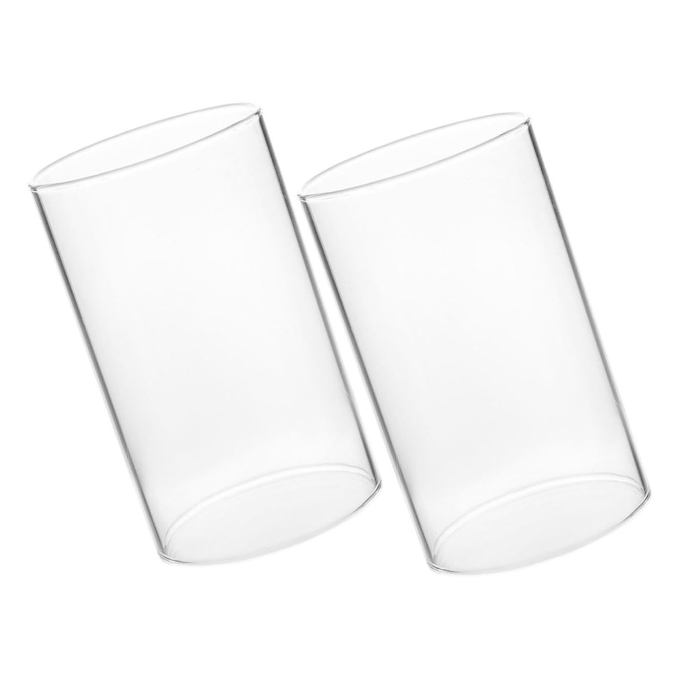 SHINEOFI Glass Candle Lampshade Open Ended Cylindrical Candle Covers Home Decor