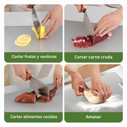 Tablas de cortar de titanio y acero inoxidable, juego de 3 piezas para carne y verduras 5