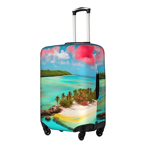 Luggage Suitcase Cover Protector, Printed Caribbean Scenery Luggage Covers for Suitcase, Baggage Covers Fits 18-32 Inch Luggage2