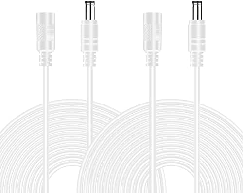 10ft DC Extension Cord 5.5mm x 2.1mm, Universal DC 12V Power Extension Cable for Security Camera, CCTV IP Camera, 9V 24V 12 Volt Male to Female Plug Extender Cord, 2 Pack
