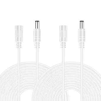 10ft DC Extension Cord 5.5mm x 2.1mm, Universal DC 12V Power Extension Cable for Security Camera, CCTV IP Camera, 9V 24V 12 Volt Male to Female Plug Extender Cord, 2 Pack