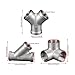 304 Stainless Steel Elbow Tees Joint Y Shaped 45 Degree Oblique Threaded Pipe Fittings Suitable For Home&Industrial Use(45 degree inclined i)