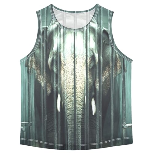 Boys Tank Top Shirts Elephant Animal Sleeveless T-Shirts Crew Neck for Kids Clothing Children