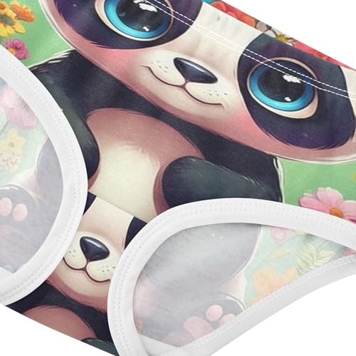 Cute Panda Bear Floral Panties for Girl Girls Underwear Toddler Cotton Fancy Kids Briefs Undies 2t4
