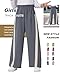 Hvididan Girls Striped Side Fashion Baggy Track Pants Y2K Wide Leg Sweatpants Hiking Pants,Grey Size 7-8