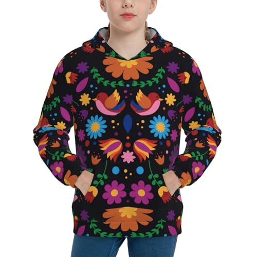 Colorful Floral2 Kid Hoodies Boys Sweatshirts Girls Pullover with Pocket