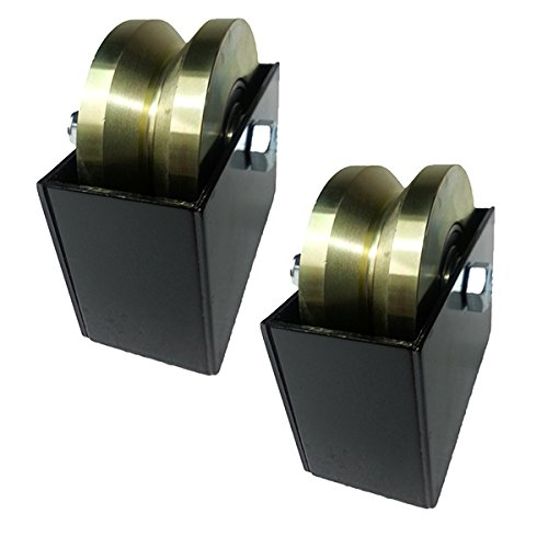 4" Elite Groove Wheel Gold Zinc Pairs with Cover Box Heavy Duty Gate