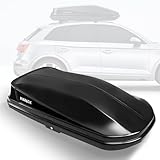 Large Hard Shell Carriers Rooftop Cargo Box with Key Lock 62 (L) x 31 (W) x 15(H) 15 Cubic Feet, Waterproof Heavy Duty Universal Roof Rack Tool-Free Install, Black