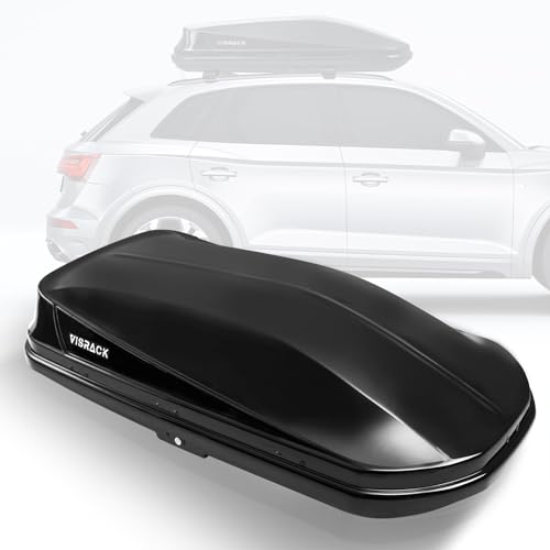 Large Hard Shell Carriers Rooftop Cargo Box with Key Lock 62 (L) x 31 (W) x 15(H) 15 Cubic Feet, Waterproof Heavy Duty Universal Roof Rack Tool-Free Install, Black
