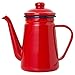 Cafetera Cafetera De Esmalte De Alto Grado De 1.1l Verter Sobre La Leche Jarra De Agua Jarra Tetera Barista Tetera Para Estufa De Gas Y Cocina De Inducción Rojo