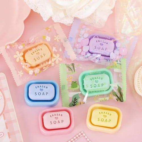 Image of Parshya Mini Soap Eraser Rubber for Kids Girls Boys Childern Birthday Return Gift,Classroom Non Dust Eraser Birthday Return Gift School College Stationery Suppliers(Pack of 6pcs)