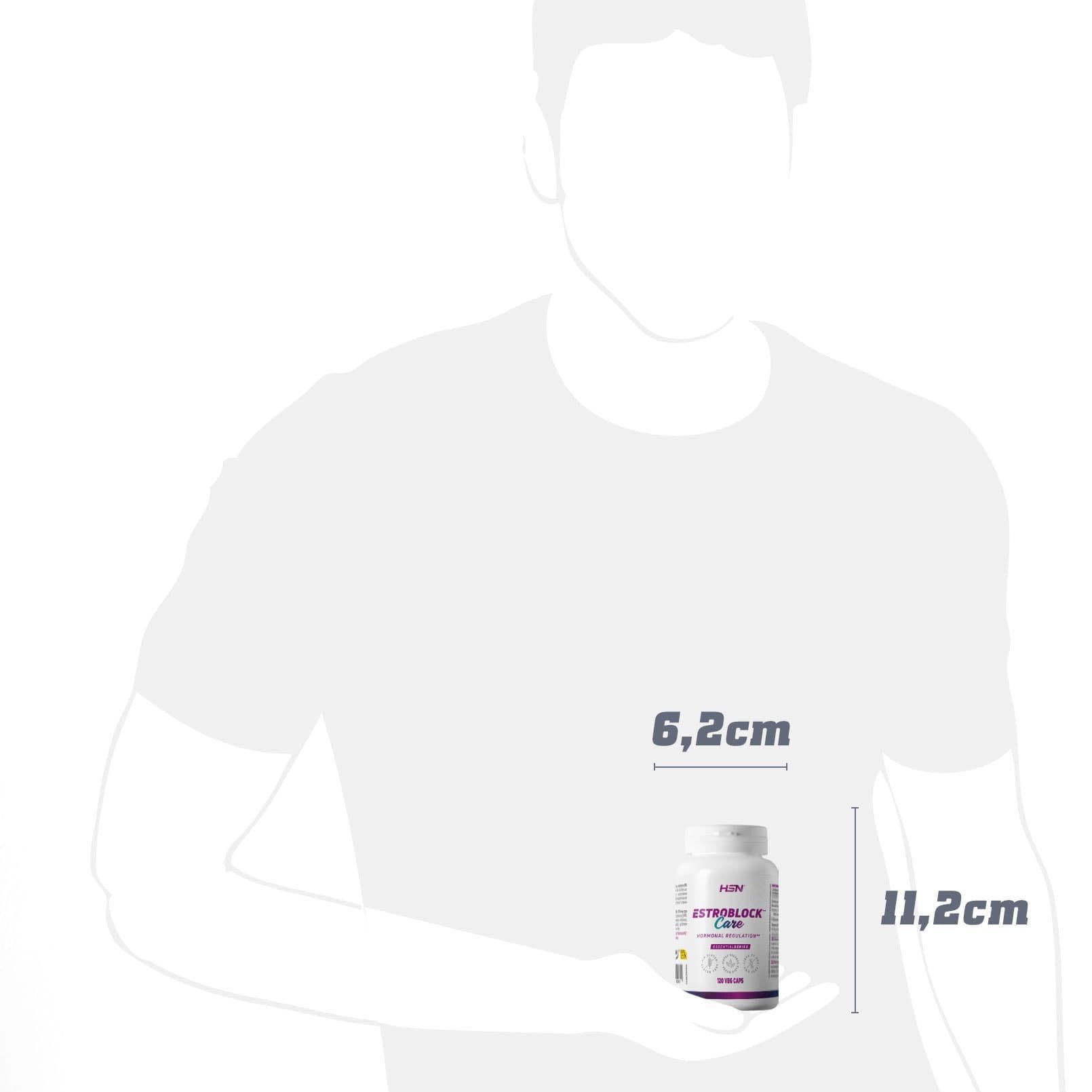 HSN Estroblock Care Control Estrógenos* | 120 Capsulas Vegetales | Indol-3-Carbinol (I3C) + D-Glucarato de Calcio + B6 | *La vitamina B6 ayuda a regular la actividad hormonal | Vegano Sin Gluten