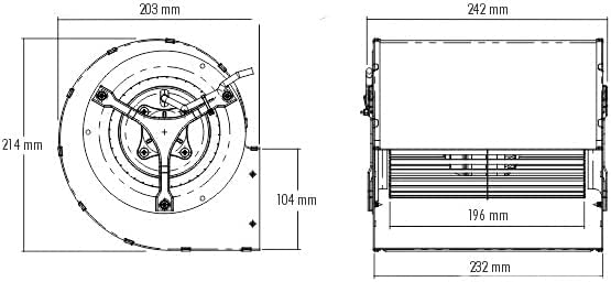Ventilatore centrifugo TRIAL DOPPIA ASPIRAZIONE Codice CAD13R-005 per stufe e caldaie a pellet