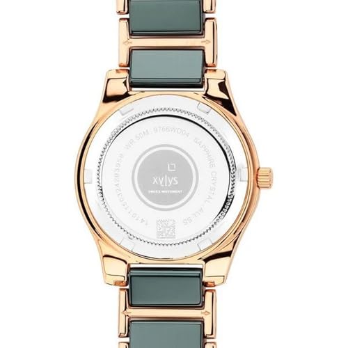 Image of Xylys Quartz Analog Green Dial Green Steel & Ceramic Strap Watch for Women