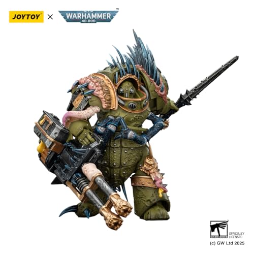 Image of JOYTOY Death Guard Warhammer 40k 1 /18 Action Figure Death Guard Blightlord Terminator 1 with Reaper Autocannon and Bubotic Blades Collectible Gifts,Toys for Kids 15+ and Adults 4.8-inch