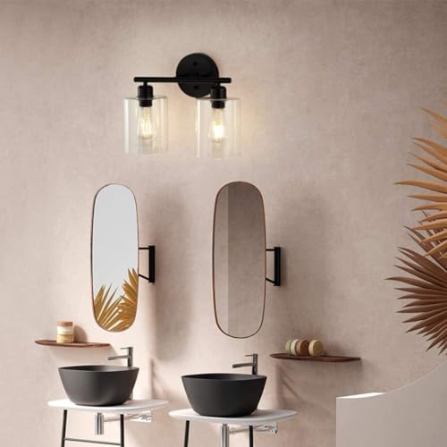 Luz LED para espejo de baño fácil de instalar con soporte de hierro negro moderno 5