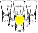 My-goodbuy24 Premium Schnapsgläser Shotgläser 6-teiliges Set Glas 2,5cl (25ml) - Standfest - Spülmaschinenfest - Pinnchen Wodka Ouzo Vodka Tequila Whiskey Stamper