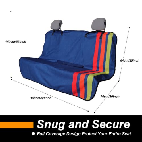 Image of Back Seat Cover for Car Trucks Van SUV,Waterproof Rear Bench Towel Seat Covers for Dogs and Kids,Automotive Backseat Protector (Racing Stripes)