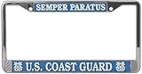 U.S. Coast Guard Semper Paratus License Plate Frame (Chrome Metal)