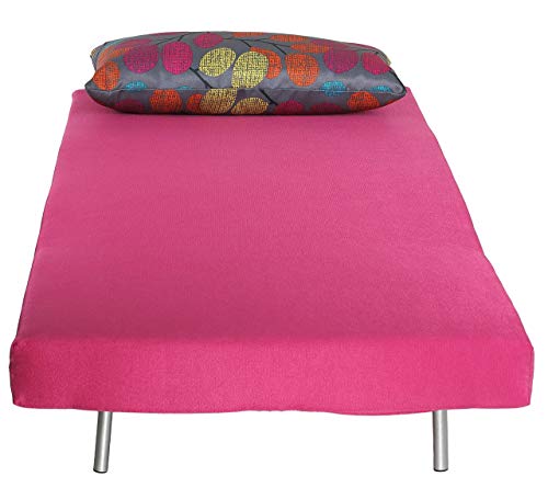 Cortesi Home Savion Convertible Accent Chair Bed, Oversized, Pink