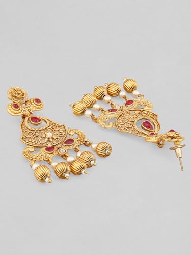 Image of Rubans Long Necklace Set Gold Plated Traditional Stylish Multicolour Jewellery Gift for Women & Girls