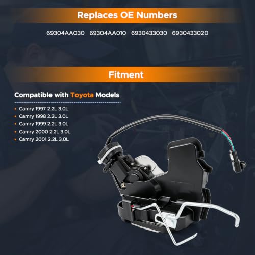 Image of Front Left Driver Door Lock Actuator Compatible with Toyota Camry 1997-2001 | Front Driver Side Door Lock Actuator for Camry 1997 1998 1999 2000 2001 Replaces 69304AA030 69304AA010 6930433030 6930433020