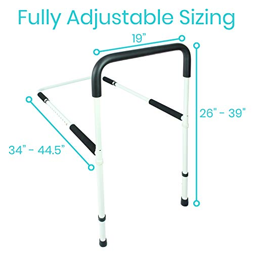 Vive Bed Assist Rail - Adult Bedside Standing Bar for Seniors, Elderly, Handicap, Kid - Fit King, Queen, Full, Twin - Adjustable Fall Prevention Safety Handle Guard - Long Hand Bedrail Grab Bar Cane 5 Vive Bed Assist Rail - Adult Bedside Standing Bar for Seniors, Elderly, Handicap, Kid - Fit King, Queen, Full, Twin - Adjustable Fall Prevention Safety Handle Guard - Long Hand Bedrail Grab Bar Cane - Image 6