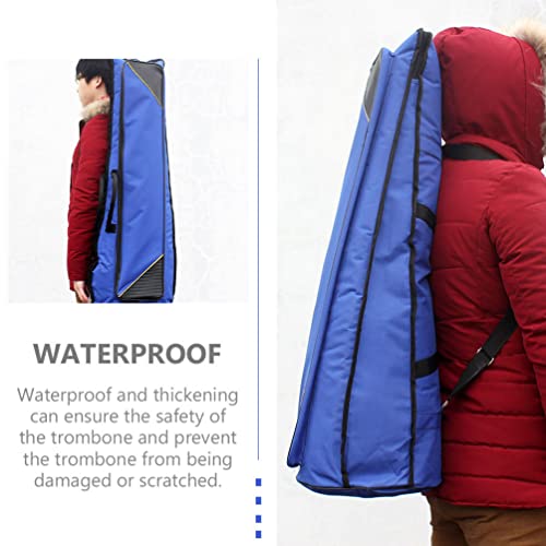 Generic Trombone Bag Gigbag Oxford Waterproof Alto Tenor Trombone Backpack With Adjustable Shoulder Strap Padded Trombone Carrying Bag Soft Case (Blue), 91X37X7Cm, (B37W7D1234Nv8Ky) #TOP2