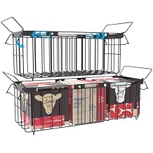Freezer Organizer Bins, 2 Pack Expandable Stackable Chest Freezer Containers with Hanging Handles, Adjustable From 14.6" to 24.8" Storage Baskets for Fridge, Deep Freezer, Cabinet, Kitchen, Pantry