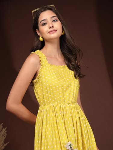 Image of Dress for Women | New Rayon Floral Printed Flared Maxi Dress for Women & Girl's