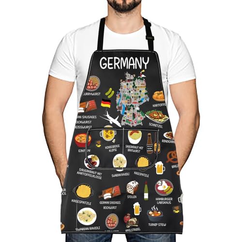 Tablier de cuisine Allemagne imprimé carte géographique : cadeau de voyage maman et papa