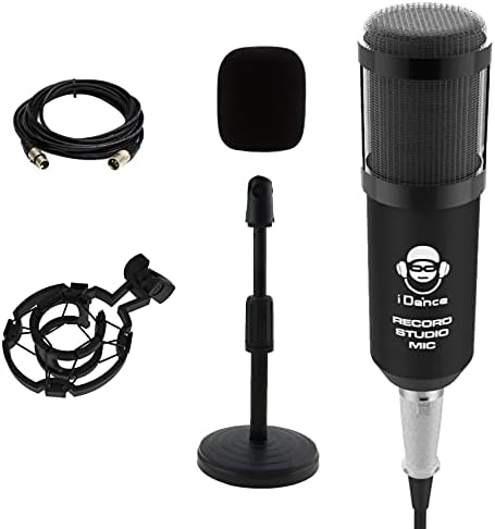 Vocal Cardioid Condenser Microphone Kit - Plug and Play, Record, and Broadcast, Cardioid Vocal and Speech Microphone, Best for Professional Broadcasting and Recording - iDance MS1813