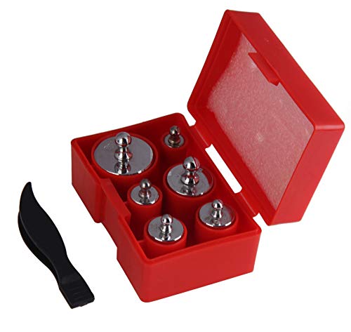 Juego de Pesas de precisión para calibración de precisión, cromadas, Farmar Grams, balanza Digital con Pinzas, para joyería y Laboratorio (6 Unidades, 250 g en Total).