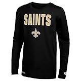 New Era NFL Football Men's 50 Yard Line Long Sleeve Dri-Tek Tee, New Orleans Saints 24, X-Large