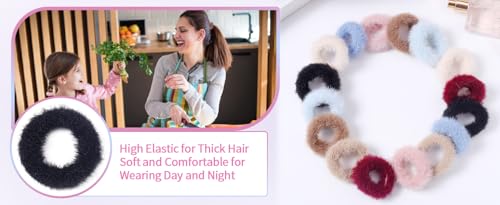 Image of GITGRNTH Soft Cotton Hair Ties for Women - No Damage Elastic Hair Bands - Durable Rubber Band for Women - Ideal Ponytail Holders - Comfortable Hair Accessories - Gentle on All Hair Types - Perfect for Thick and Thin Hair - Scrunches for Women - Kids Hair Rubber Band