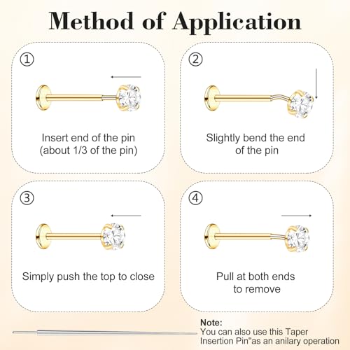 12 Pairs Tragus Piercing Jewelry 16G Internally Threaded Labret Piercing Jewelry 316L Stainless Steel Lip Rings Cartilage Helix Earring Nose Stud for Women Men4
