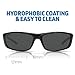Hobie - Cabo Polarized Sunglasses - Outdoor Sunglasses with HydroClean Lenses for Men and Women - Grey Lenses/Shiny Black Frame