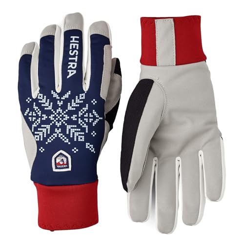 Hestra Damen XC Primaloft 5-Finger Handschuh - Dark Navy Print - 9