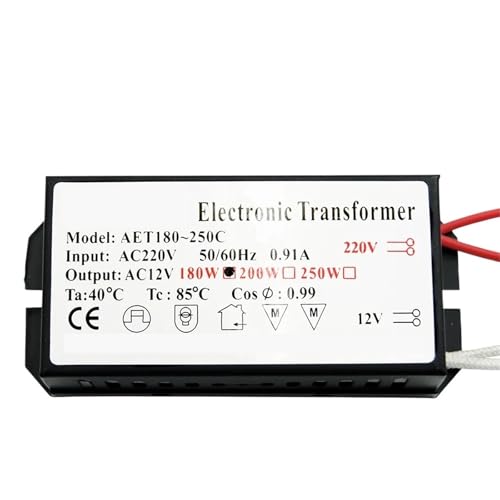 Transformateur électronique 250W AC 220V vers 12V pour lampe halogène
