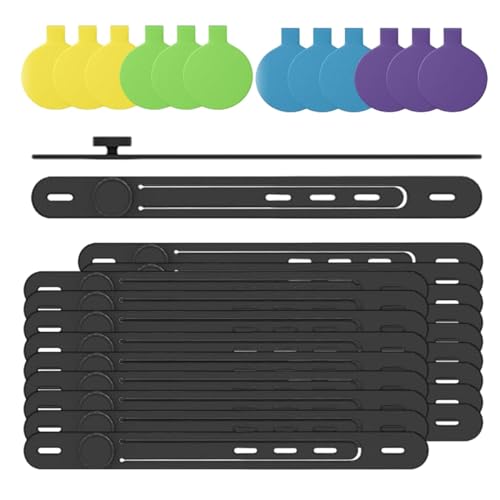 Bridas organizadoras de cables con etiquetas, bridas de gestión de cables, bridas de silicona reutilizables, correas de cable multiusos, etiquetas de alambre para cables