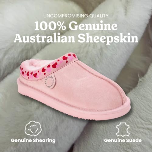 Image of Fireside by Dearfoams Women's Greta Genuine Shearling Clog Slippers, 100% Natural Suede Clogs for Outdoor & Indoor