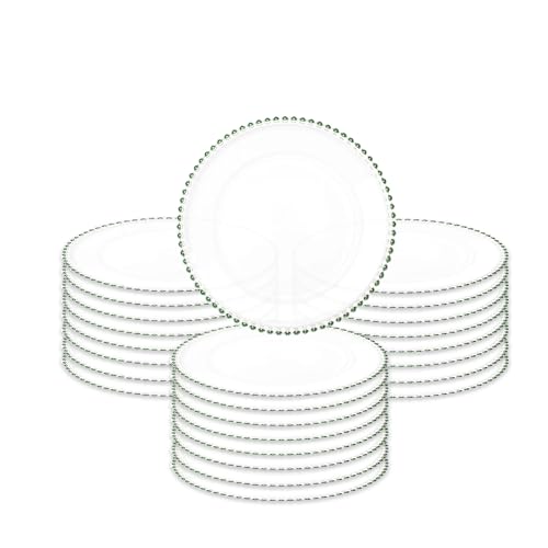 MYEventProducts-8-Pack-13-inch-Green-Charger-Plates-Fancy-Charger-Plates-for-Wedding-Reception-Heavy-Duty-Durable-Sturdy-Glass-Chargers-for-Dinner-Plates-Party-Supplies-Green