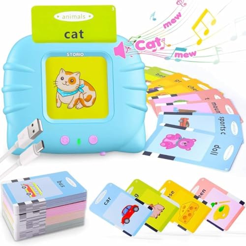Storio Toys Rechargeable Educational Learning Talking Flash Cards for 2 Year Old Kids Boys Girls Baby Montessori Toys (Image - 1)