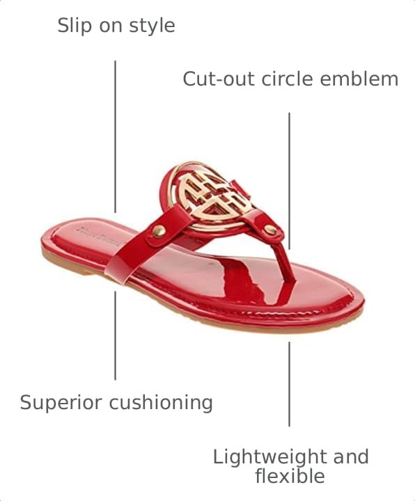 Image of Pierre Dumas Women's Medallion Vegan Slide Thong Flip Flop Flat Sandal